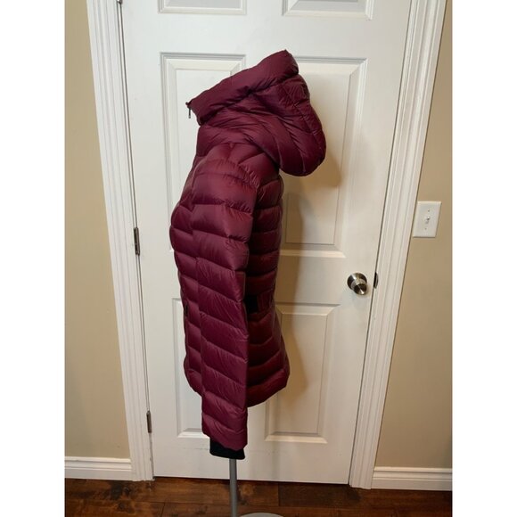 Soia & Kyo Maroon Nylon Hooded Down Zip-Up Jacket, Size XS - Picture 5 of 7